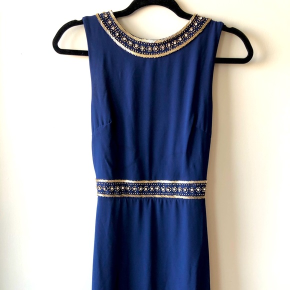 Luxurious beaded blue maxi-dress - Picture 2 of 10